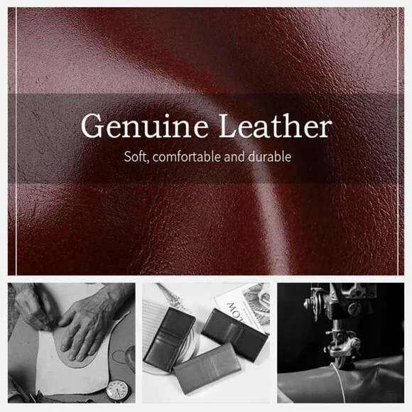 Modern Classical Coffee Leather RFID Bifold Wallet for Women - Picture 5 of 9